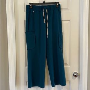 Figs Caribbean blue flare pant size M